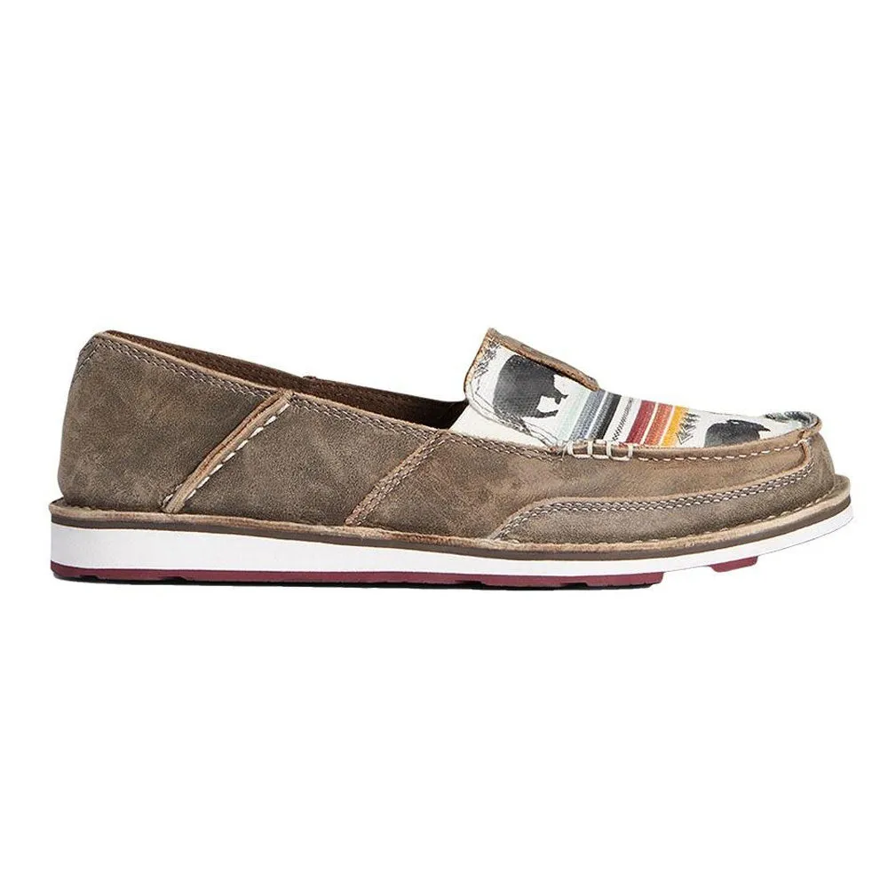 10038418 Ariat Women's Taupe Cruiser Slip on Shoe - Buffalo Print