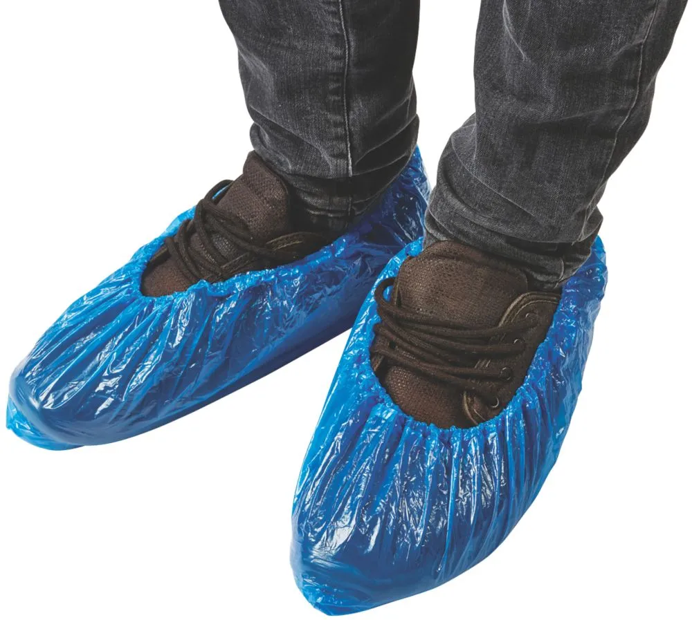 Disposable Overshoes Blue Size One Size Fits All 100 Pack