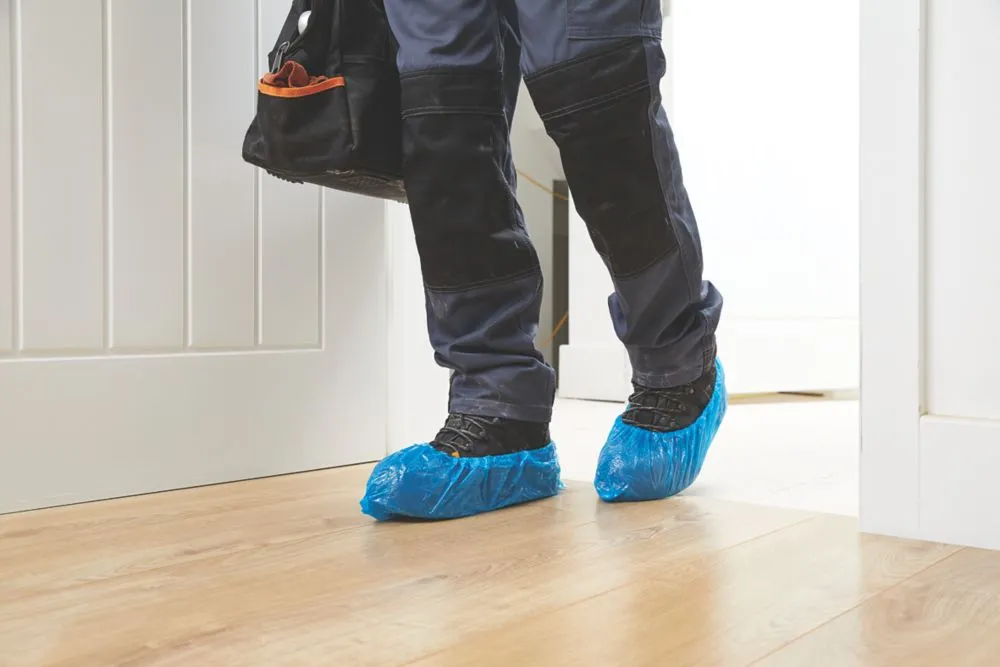 Disposable Overshoes Blue Size One Size Fits All 100 Pack