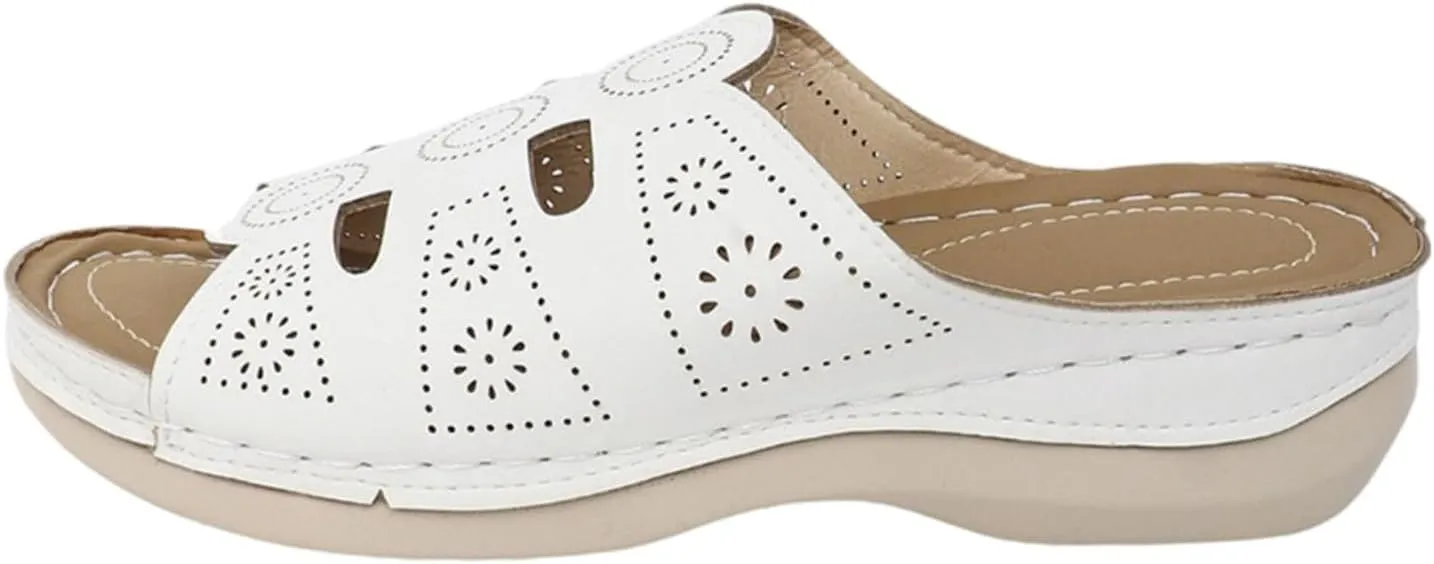 Flat Sandals for Women Open Toe Comfortable Walking Shoes Arch Support Dressy Flats Dressy Sandal Casual Slip on Summer Sandals Vacation Beach Shoes Casual Travel Shoe