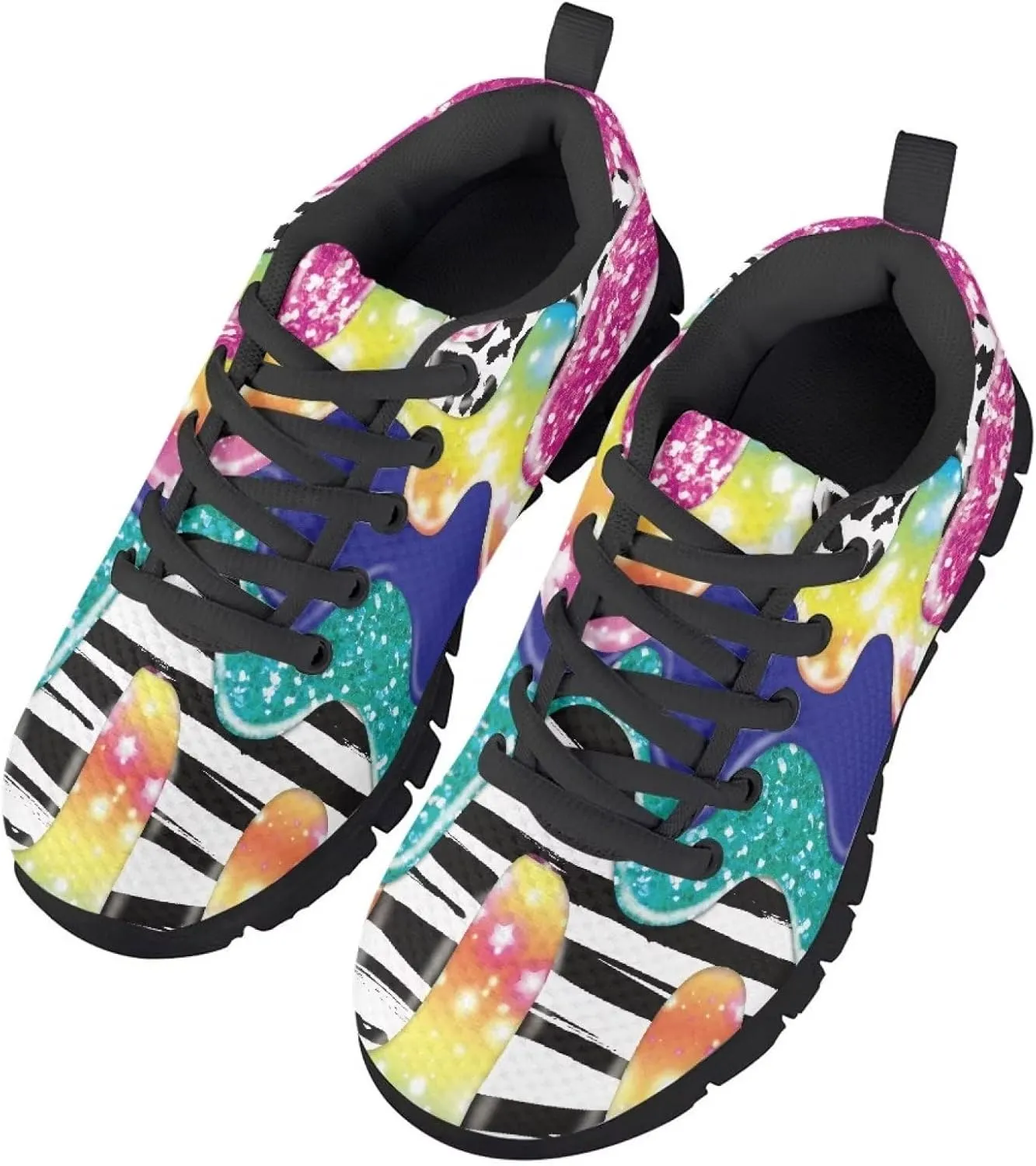GIFTPUZZ Fashion Sneakers Unisex Kids Mesh Casual Running Breathable Tennis Shoes Non Slip Footwear