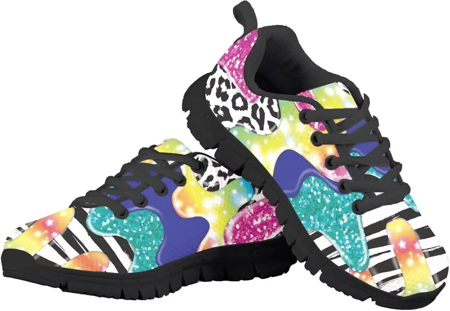 GIFTPUZZ Fashion Sneakers Unisex Kids Mesh Casual Running Breathable Tennis Shoes Non Slip Footwear