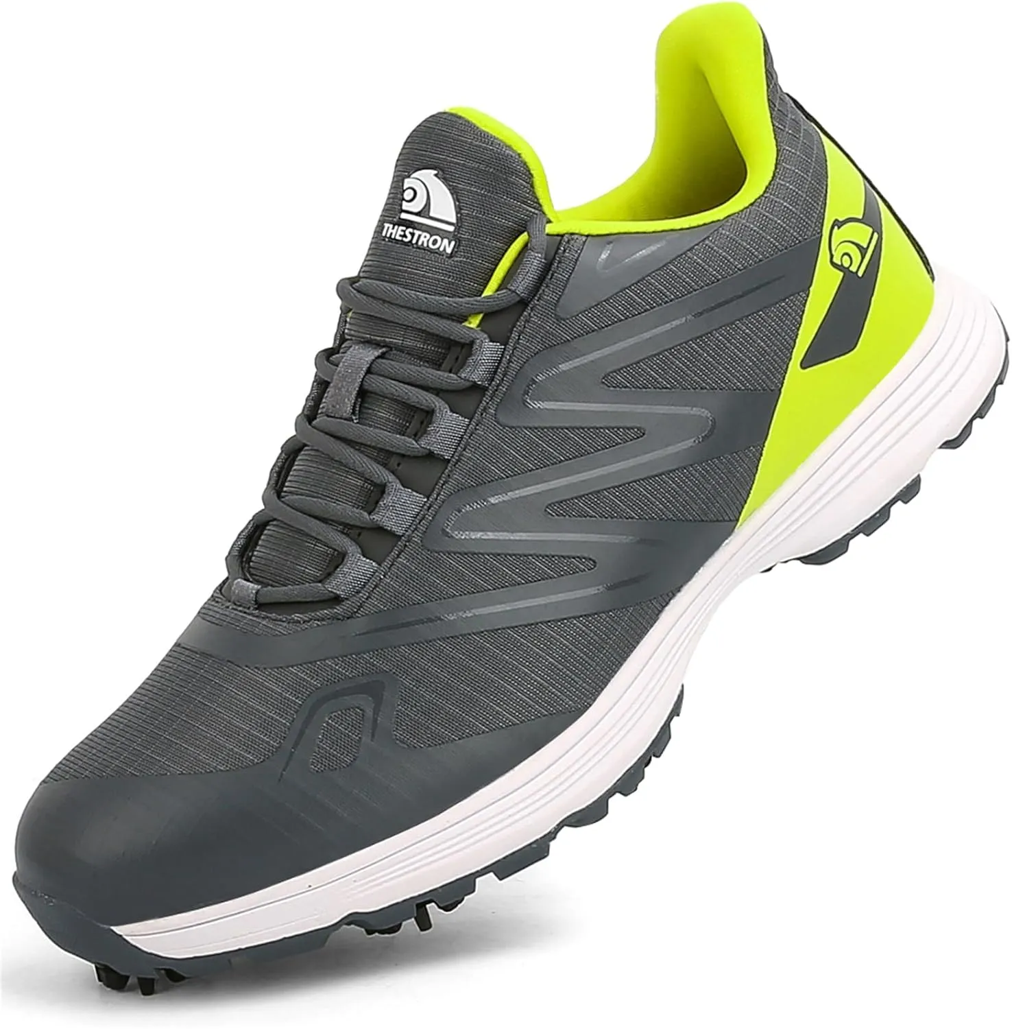 JiuQing Spikes Golf Shoes Men Professional Golfing Trainers Breathable Lightweight Outdoor Anti Slip Footwear