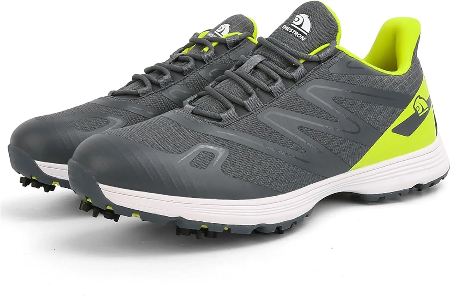 JiuQing Spikes Golf Shoes Men Professional Golfing Trainers Breathable Lightweight Outdoor Anti Slip Footwear