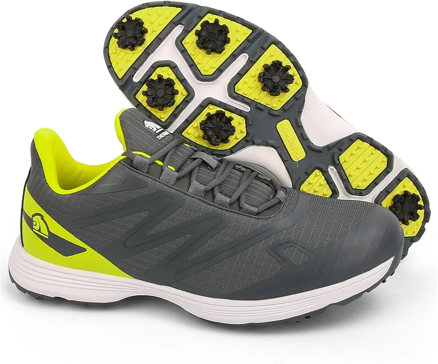 JiuQing Spikes Golf Shoes Men Professional Golfing Trainers Breathable Lightweight Outdoor Anti Slip Footwear