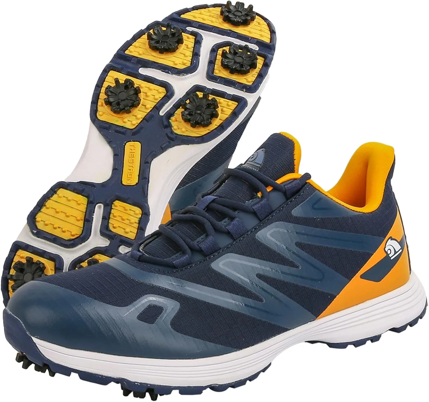 JiuQing Spikes Golf Shoes Men Professional Golfing Trainers Breathable Lightweight Outdoor Anti Slip Footwear