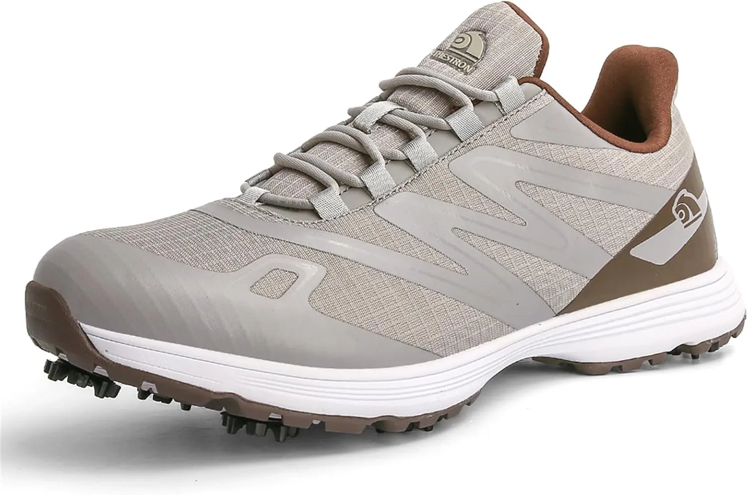 JiuQing Spikes Golf Shoes Men Professional Golfing Trainers Breathable Lightweight Outdoor Anti Slip Footwear