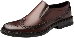 Men Oxford Leather Fashion Dress Shoes Men's Prom Wedding Breathable Shoes Slip-On Comfort Soft Sneakers Business Casual Shoe
