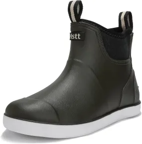 Men's Deck Boots Waterproof Fishing Rain Boots, Anti-Slip Rubber Boots Ankle Booties, High-Performance Footwear Chelsea Boots for Gardening Boating Camping Sailing