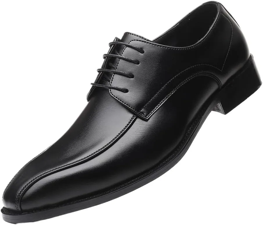 Men's Dress Shoes Mens Leather Formal Classic Business Oxford Shoes Casual Wedding Derby Shoes(10)