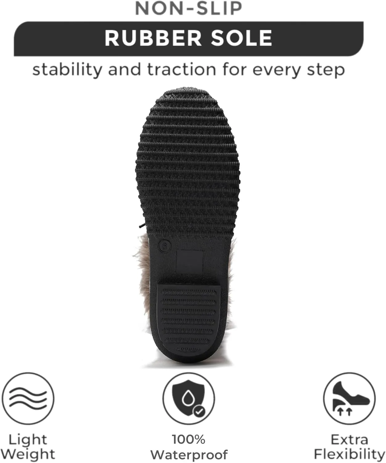 Project Cloud Womens Snow Boots - Genuine Leather Memory Foam Insole Fur Mid-Calf Winter Snow Boots for Women Footwear - Lightweight Non-Slip Outdoor Shoes (Ventura)