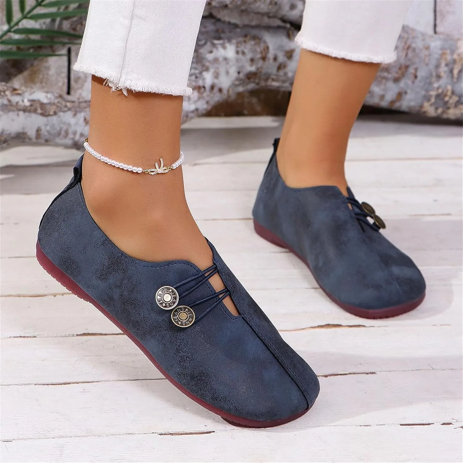 Summer Sandals for Women 2025 Soft Soled Round Toe Flats Dress Flat Dressy Ballet Low Wedge Ladies Fashion Trendy Solid Color Leather Buckle 2025