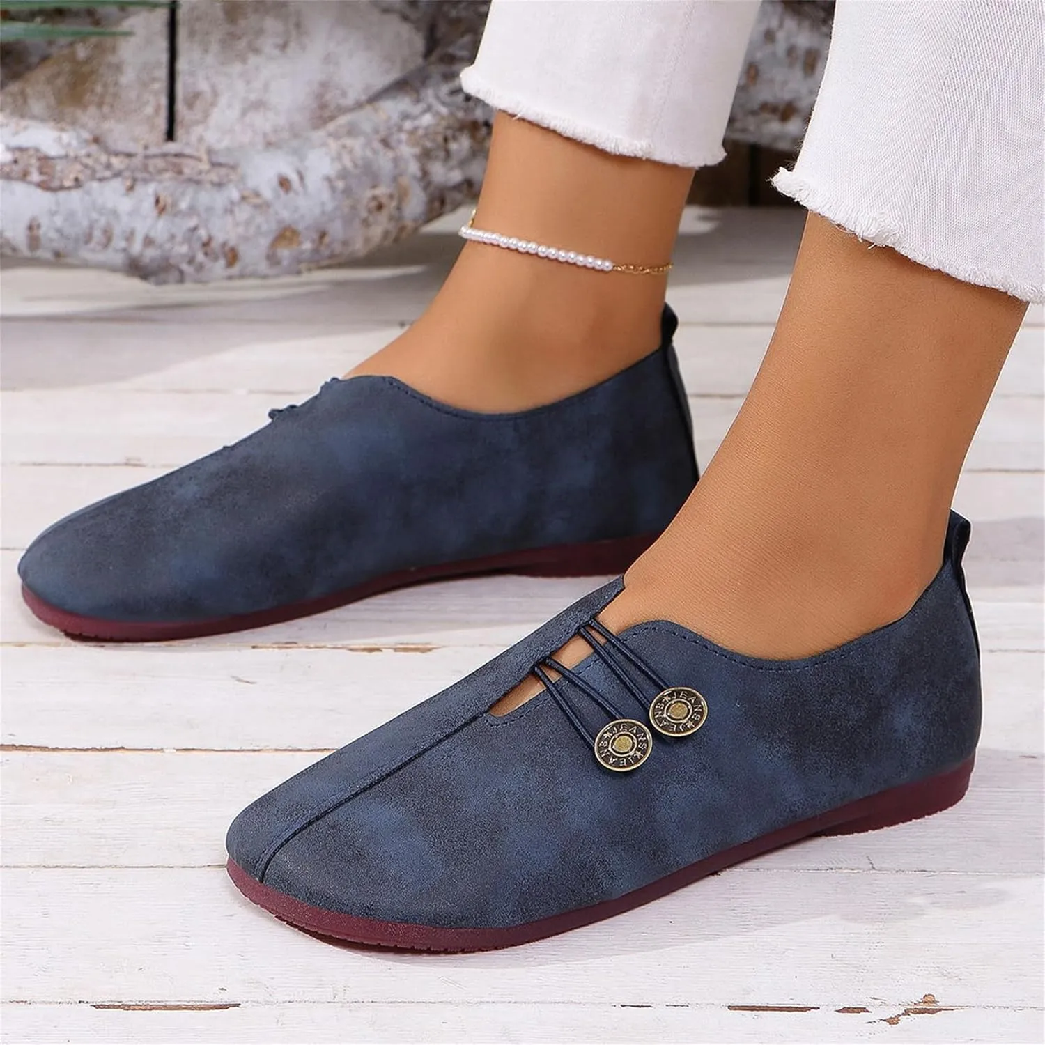 Summer Sandals for Women 2025 Soft Soled Round Toe Flats Dress Flat Dressy Ballet Low Wedge Ladies Fashion Trendy Solid Color Leather Buckle 2025