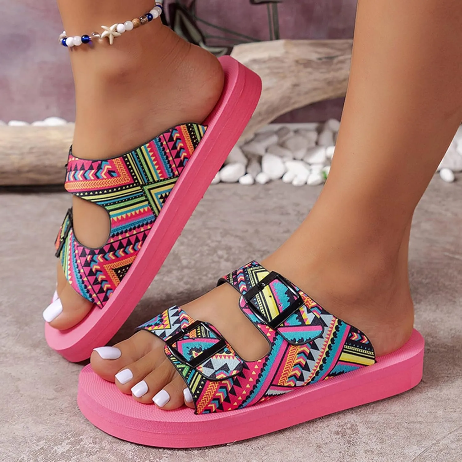 Women Flip Flops Casual Sandals for Vacation Summer Casual Beach Slippers Wedges Sandals Women's Slippers