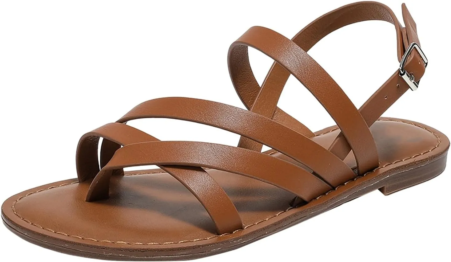 Women's Casual Strappy Sandal,Adjustable Casual Fisherman Open Toe Slingback Ankle Strap Sandals for Beach Travel Walking Daily Day